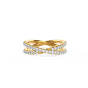 Round Brilliant Cut Full Eternity Twisted Wedding Band Mapple Gems